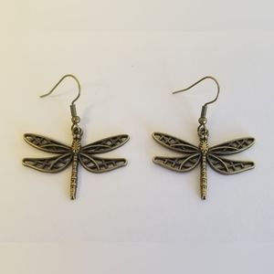 Dragonfly Earrings - Hypoallergenic - Bronze Color